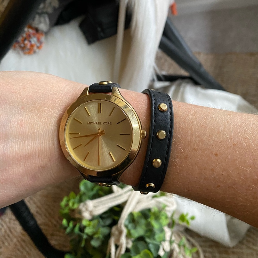 Michael Kors black and gold watch